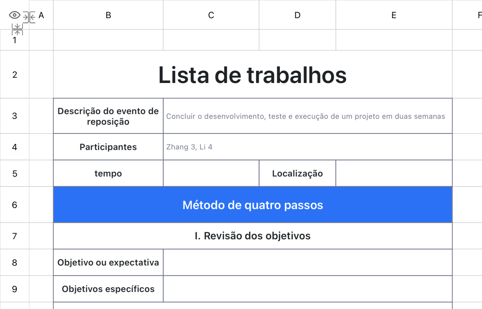 Lista de trabalhos